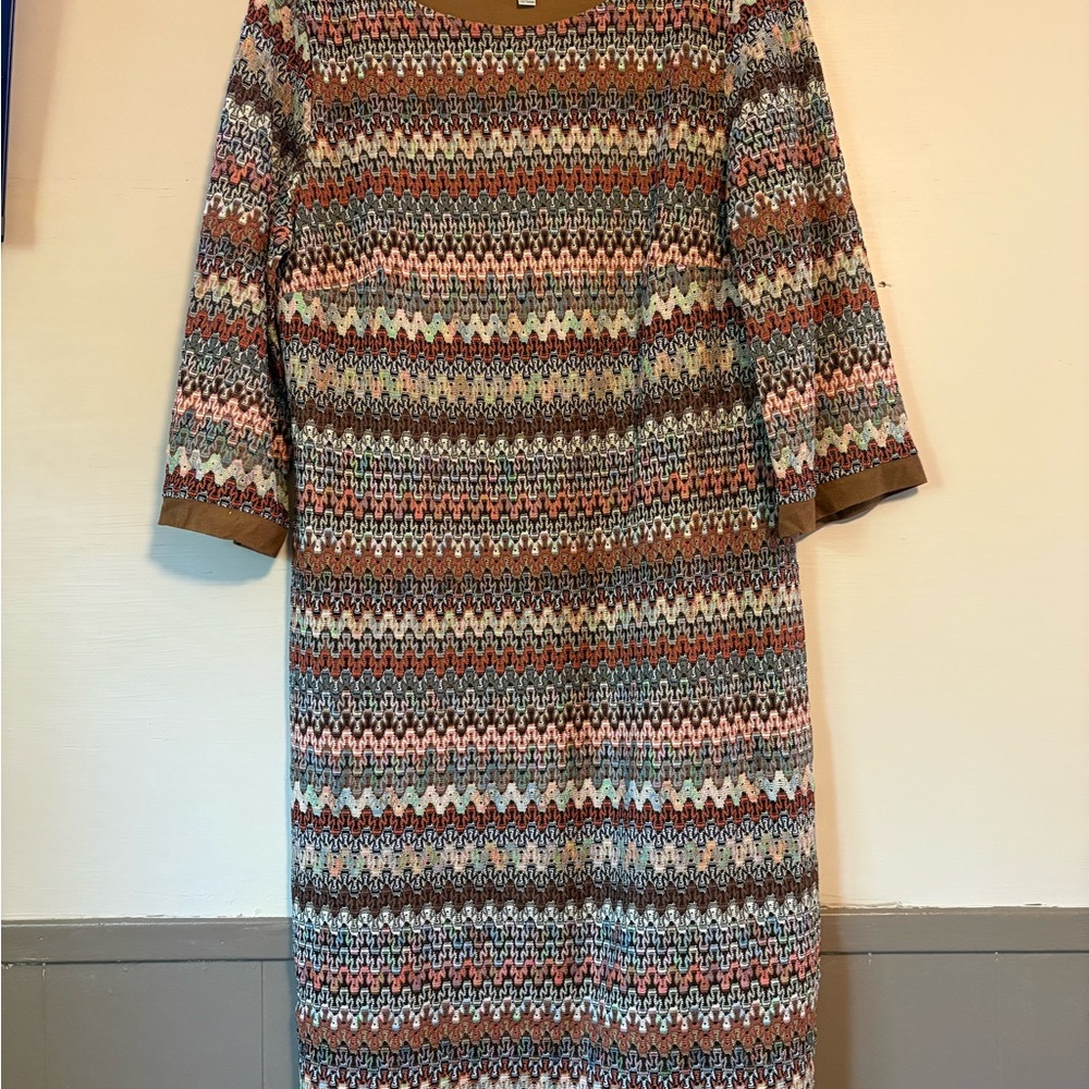 Elegant Knit Midi Dress in Earth Tones